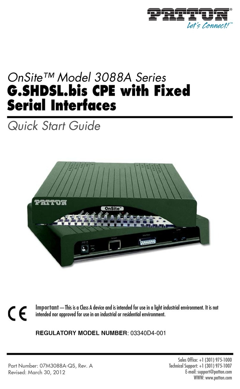 Patton OnSite 3088A quick start guide Patton OnSite 3088A quick start guide