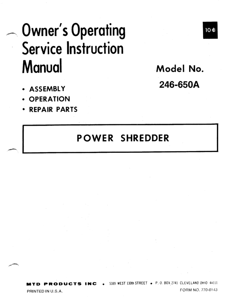 MTD 246-650A Owner's operating service instruction manual