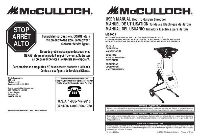McCulloch MS2003 User manual