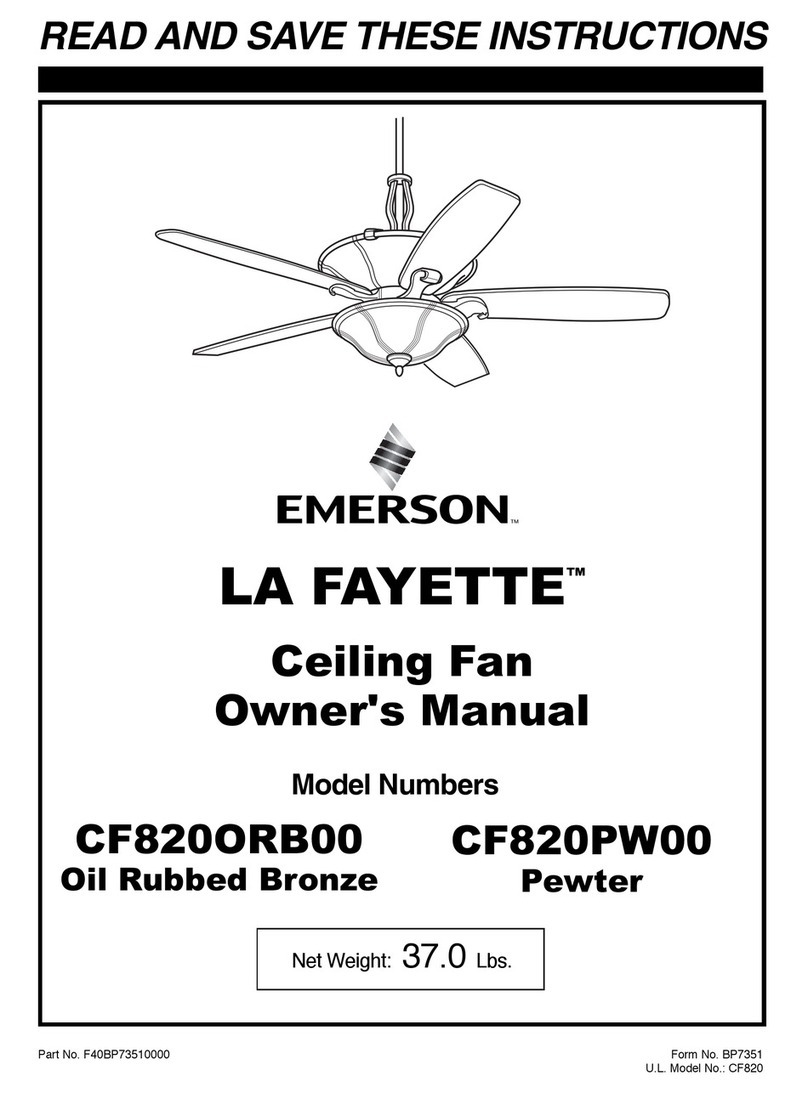Emerson LA FAYETTE CF820ORB00 User manual Emerson LA FAYETTE CF820ORB00 User manual
