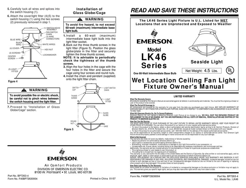 Emerson Seaside Light LK46 Series owner's manual