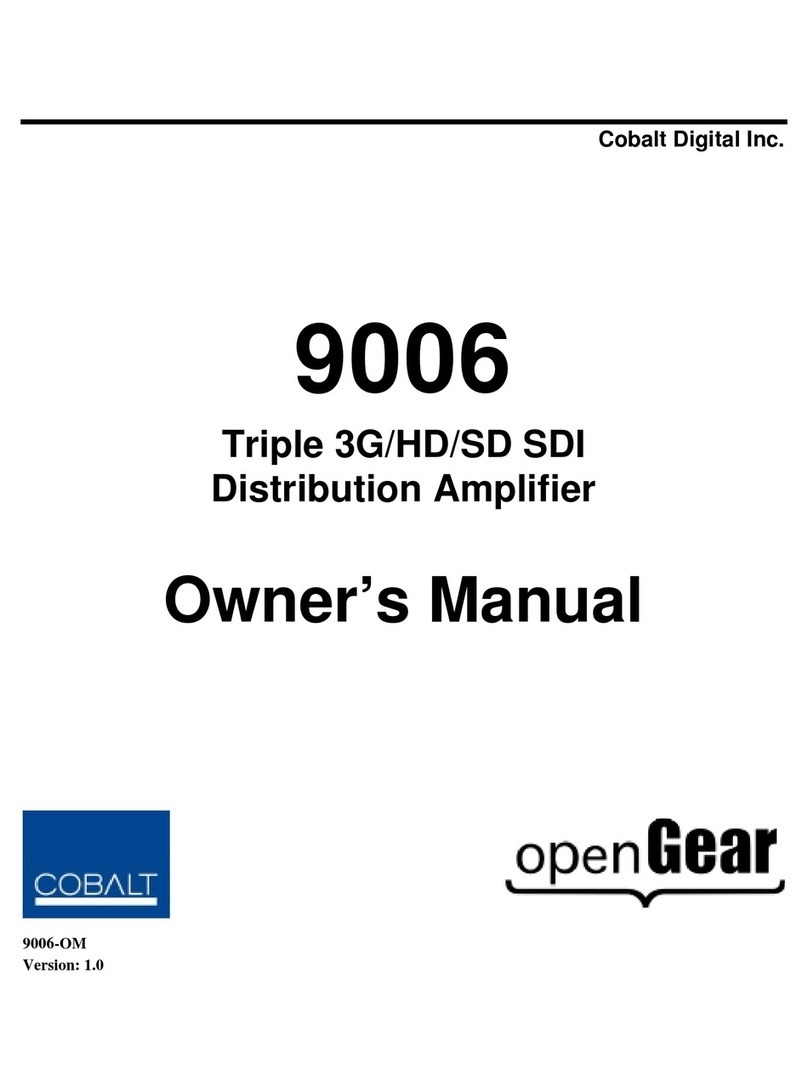 Cobalt Digital Inc 9006 owner's manual