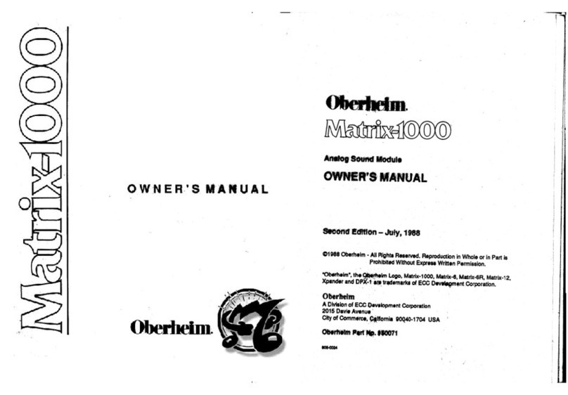 Oberheim Matrix-1000 owner's manual