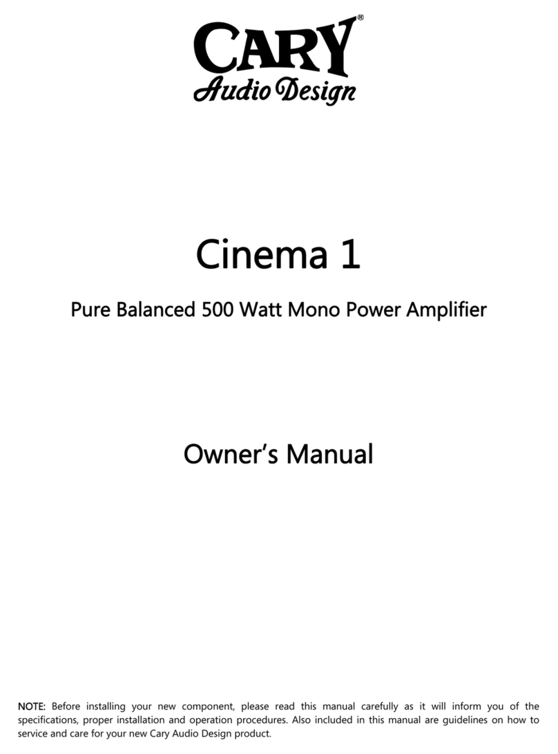 Cary Audio Design Cinema 1 User manual