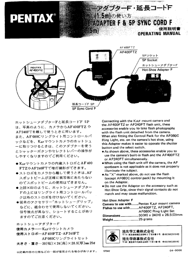 Pentax Hot Shoe Adapter F & 5P Synch Cord (0.5m)... User manual