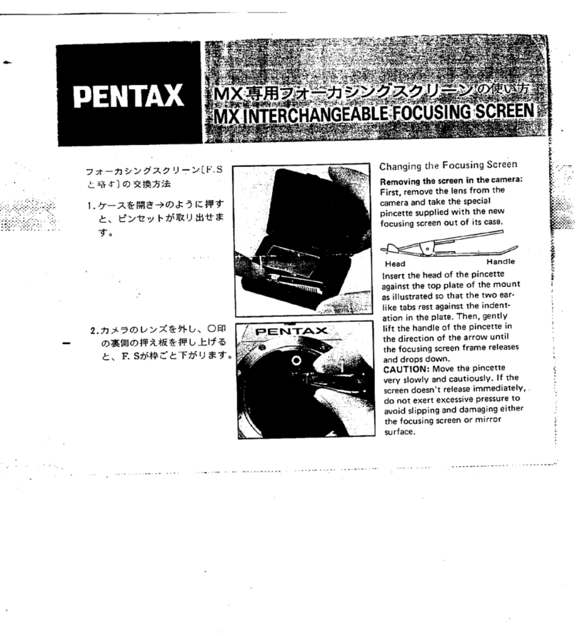 Pentax MX Interchangeable Focusing Screen User manual