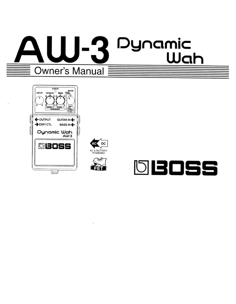BOSSCO AW-3 Dynamic Wah User manual