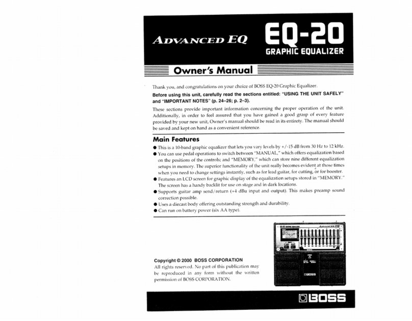 BOSSCO EQ-20 Advanced EQ User manual