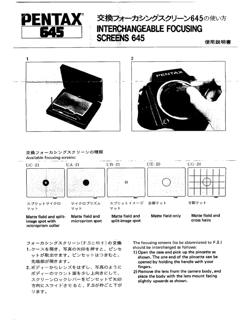Pentax Interchangeable Focusing Screens 645 User manual