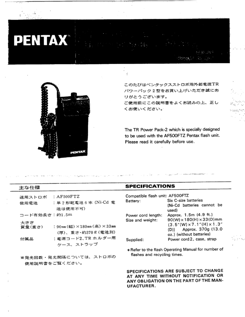 Pentax TR Power Pack-2 (PW-222 User manual