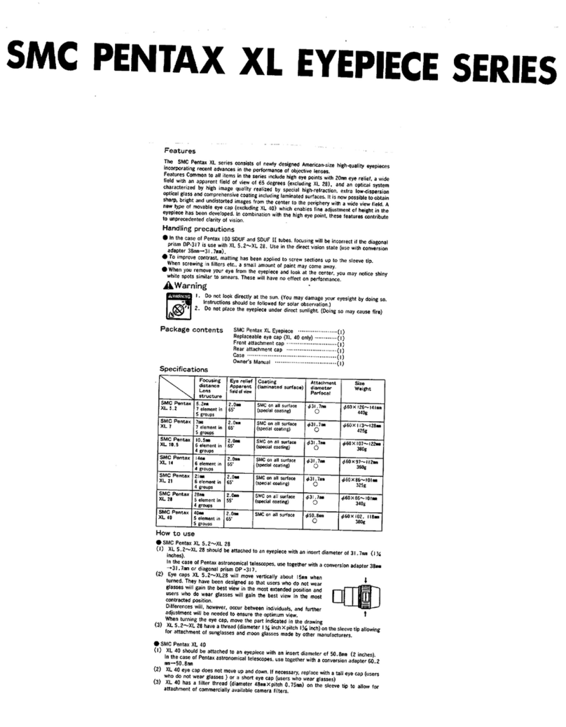 Pentax SMC XL EYEPIECE Series User manual