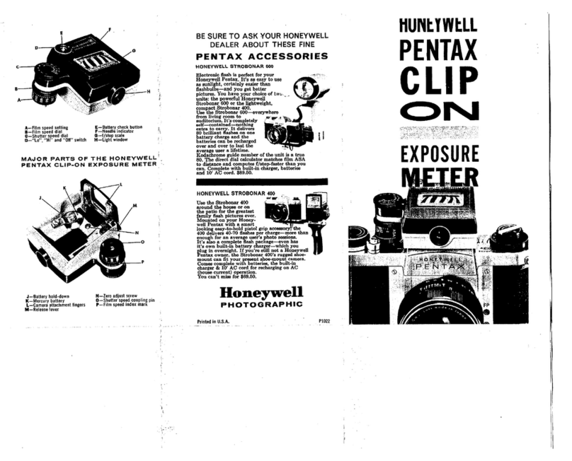 Pentax Clip-on Exposure Meter User manual