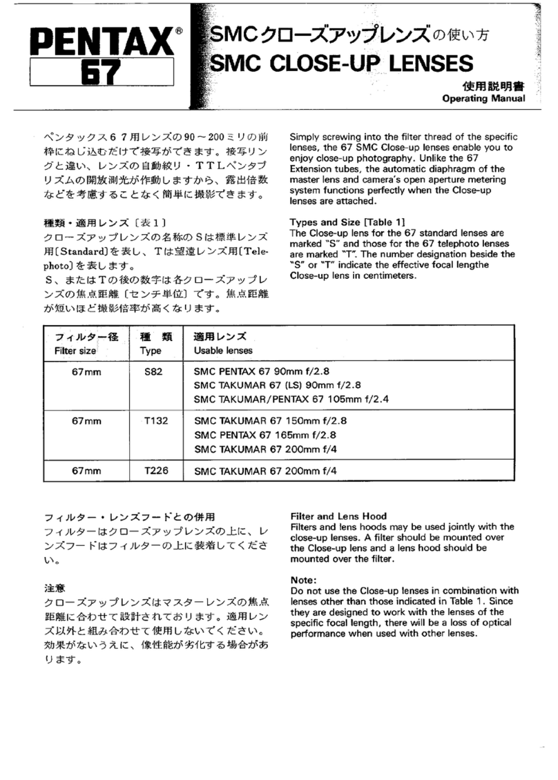 Pentax 67 SMC Close-up User manual