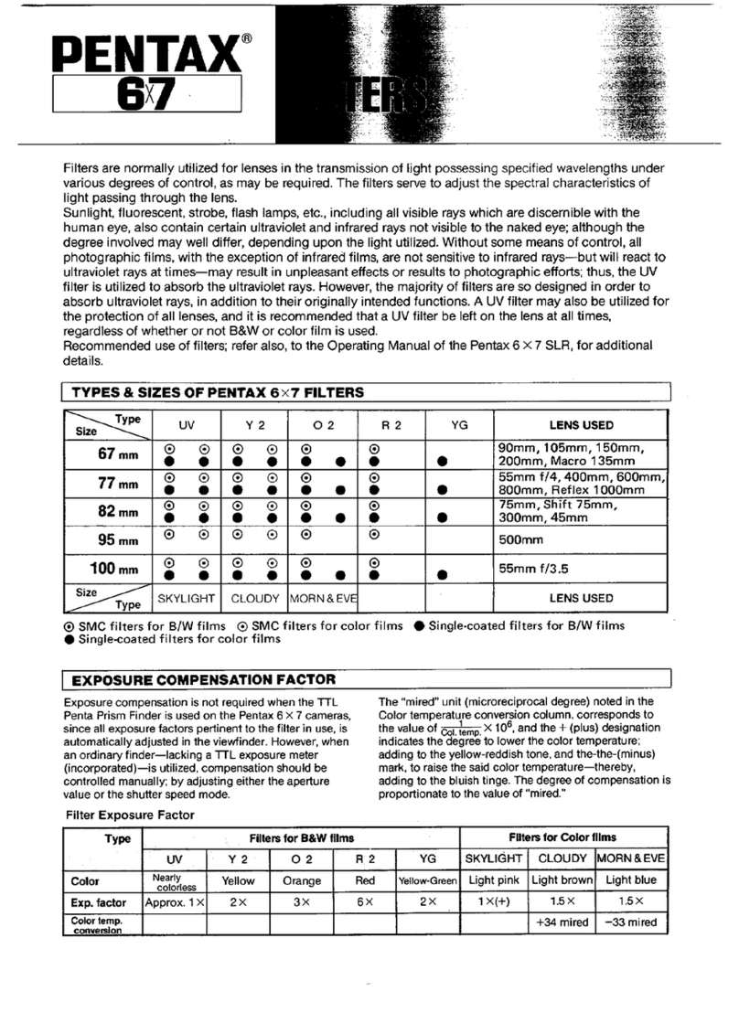 Pentax 6x7 Filters User manual