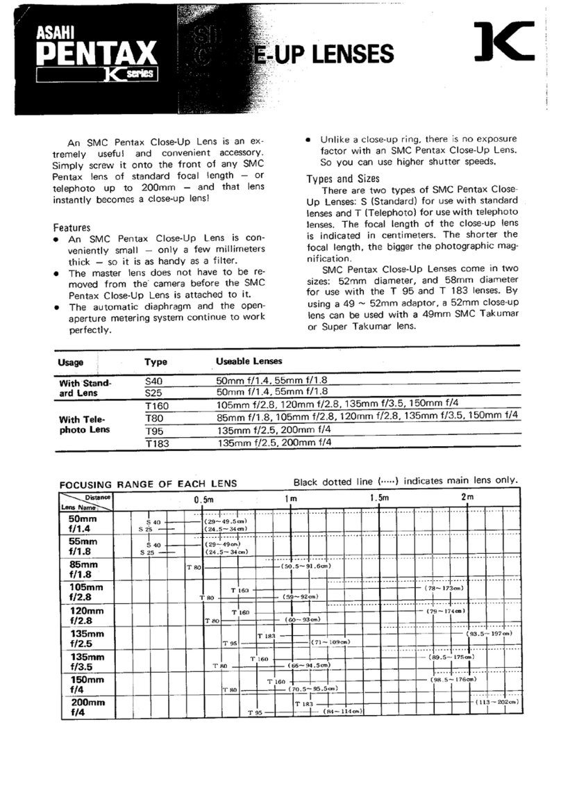 Pentax SMC Close-up User manual