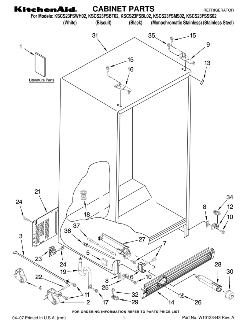 KitchenAid KSCS23FSBL02 parts list