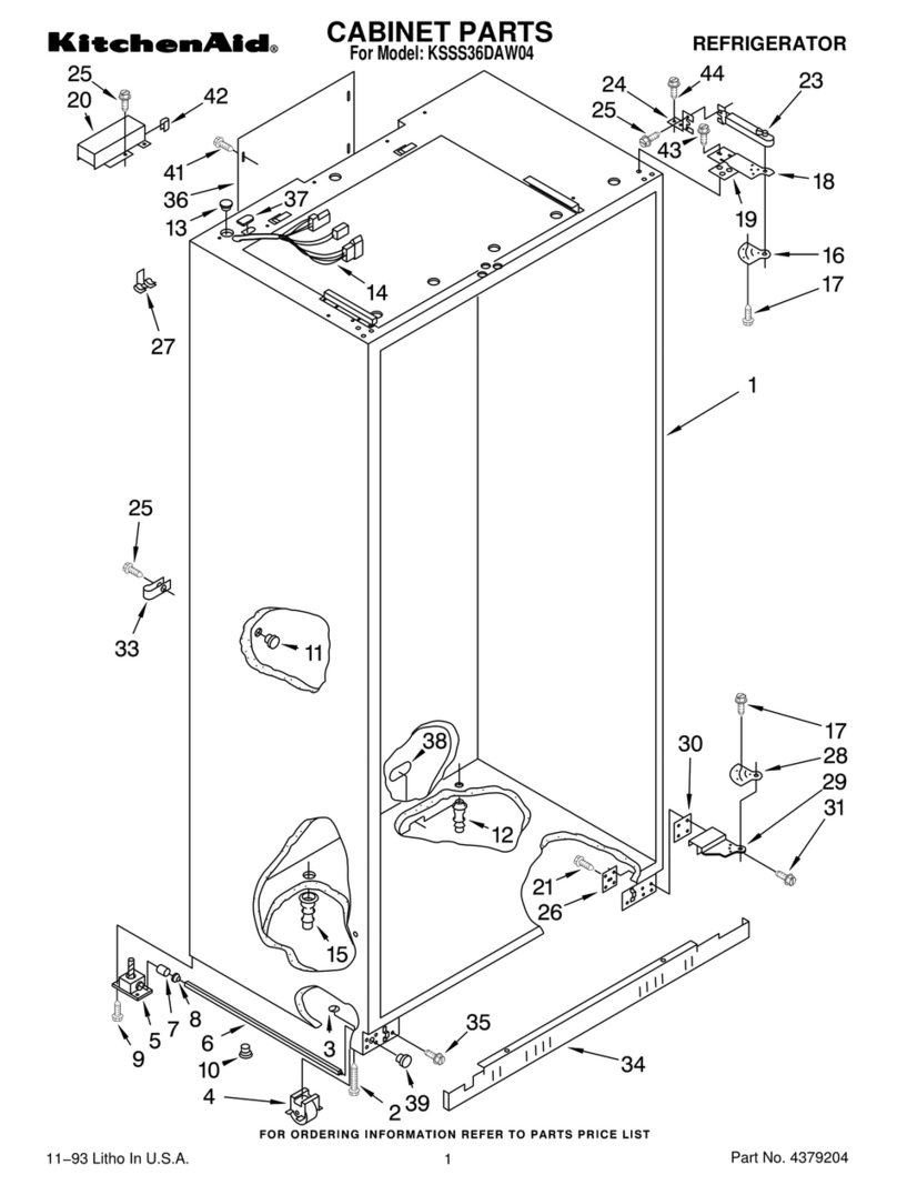 KitchenAid KSSS36DAW04 parts list