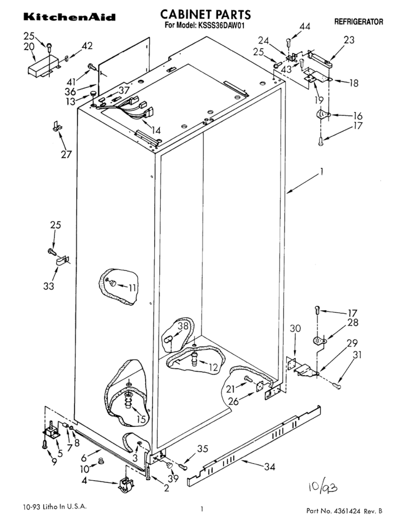 KitchenAid KSSS36DAW01 parts list