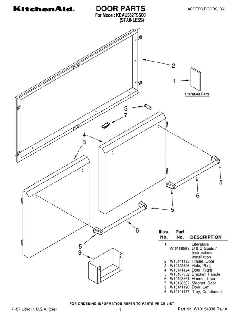 KitchenAid KBAU362TSS00 parts list KitchenAid KBAU362TSS00 parts list