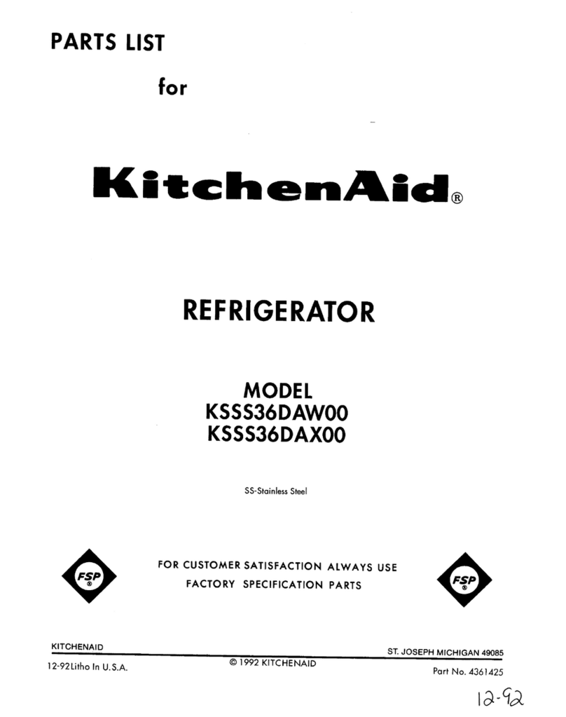 KitchenAid KSSS36DAW00 User manual KitchenAid KSSS36DAW00 User manual