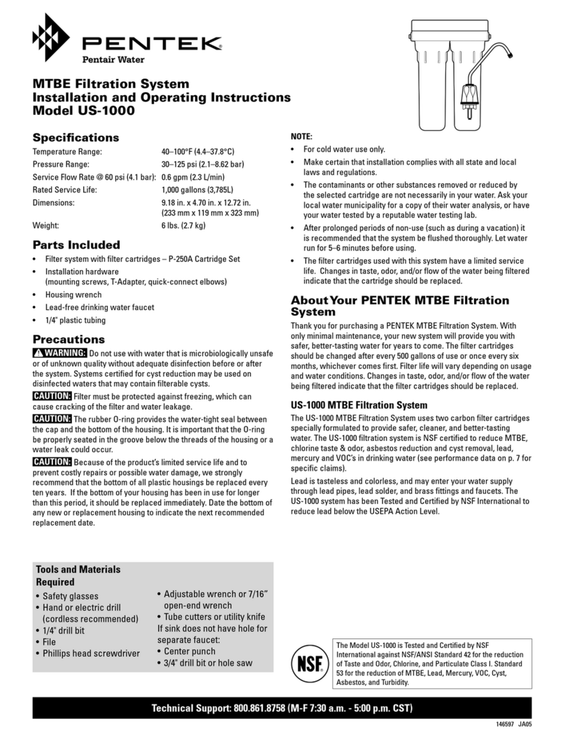 Pentek US-1000 User manual