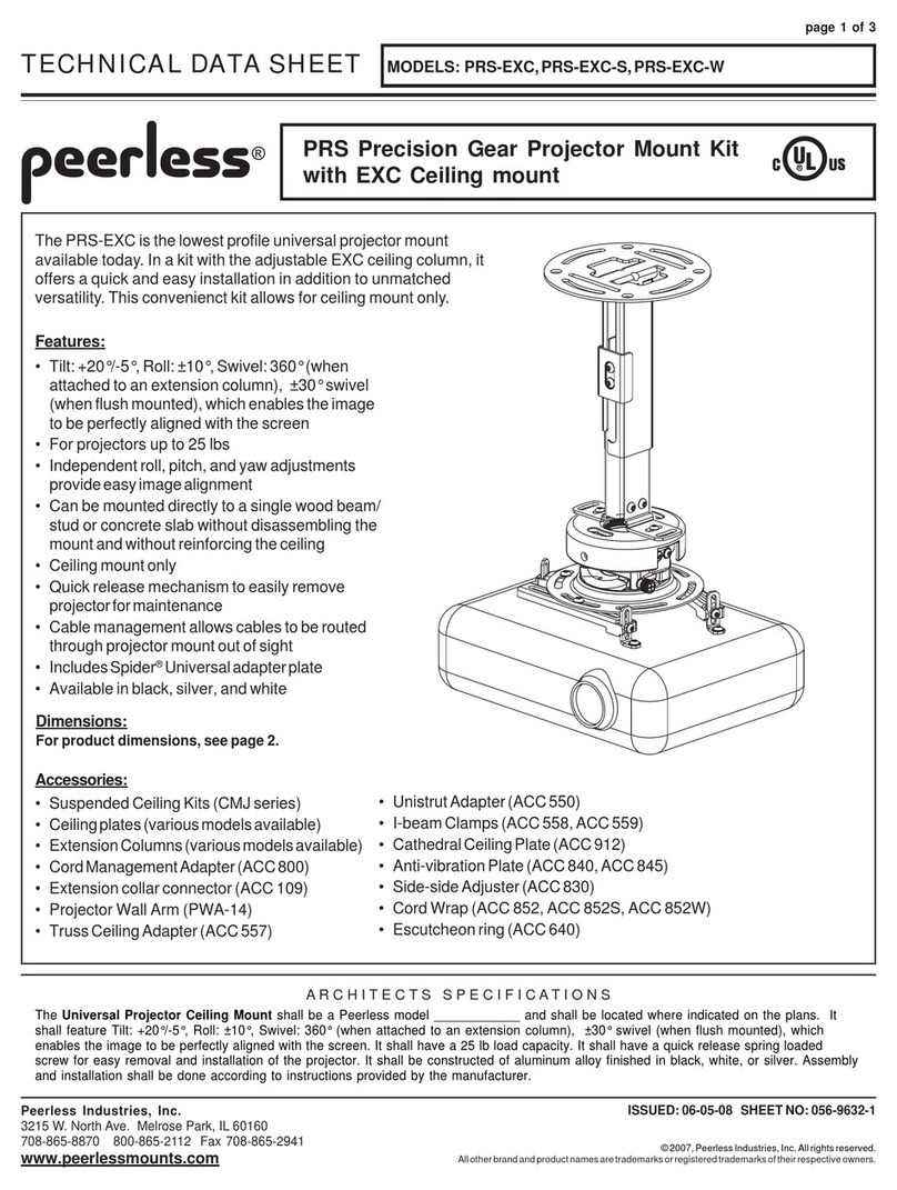 PEERLESS PRS-EXC Technical data sheet