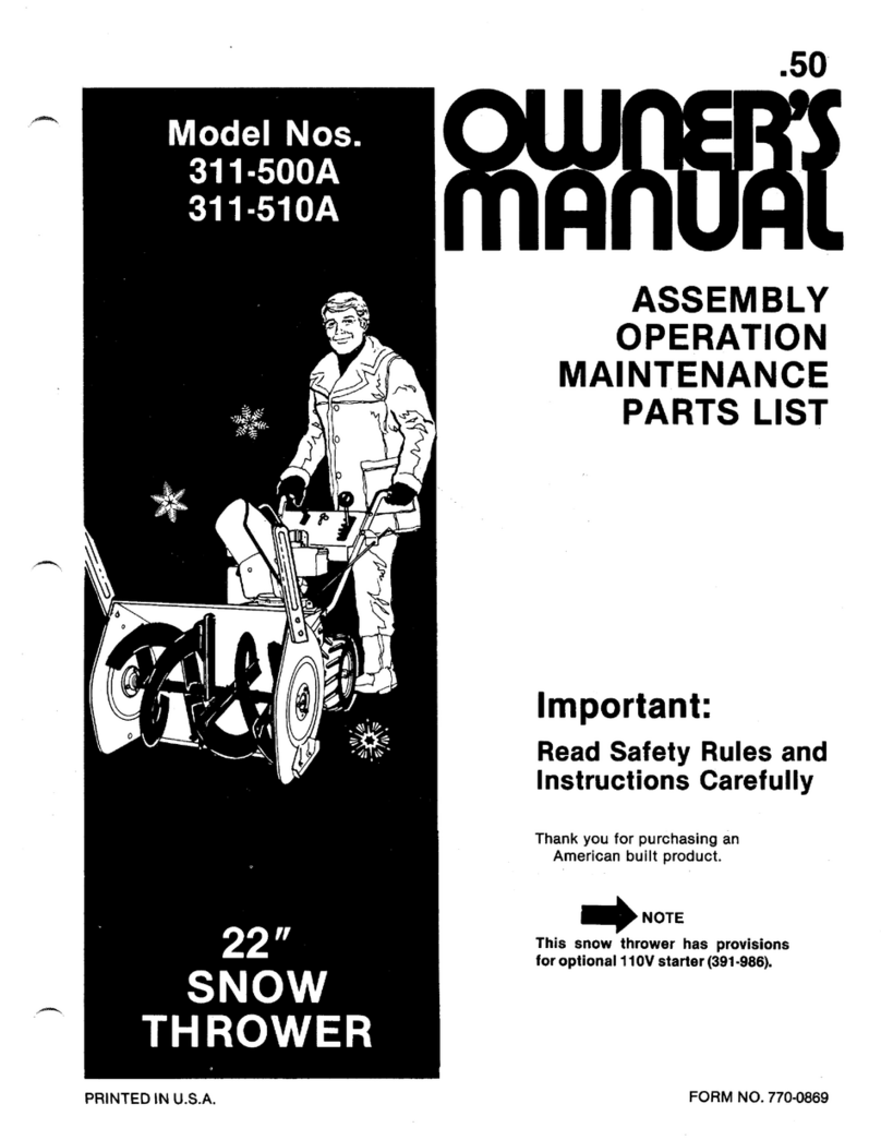 MTD 311-500A owner's manual