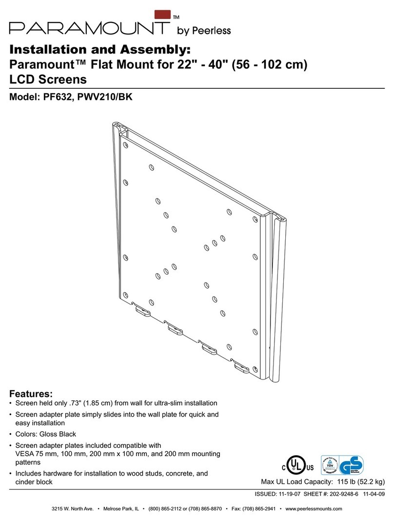 PEERLESS PARAMOUNT PF632 and assembly Installation and assembly manual PEERLESS PARAMOUNT PF632 and assembly Installation and assembly manual