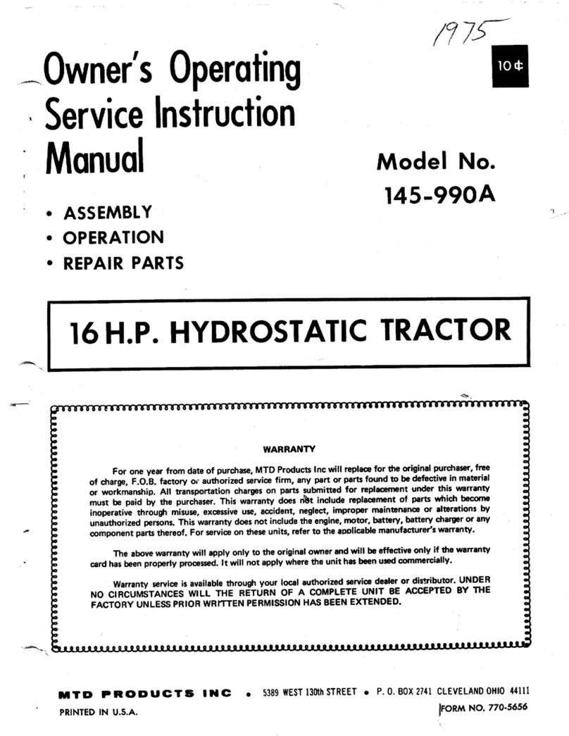 MTD 145-990A Owner's operating service instruction manual