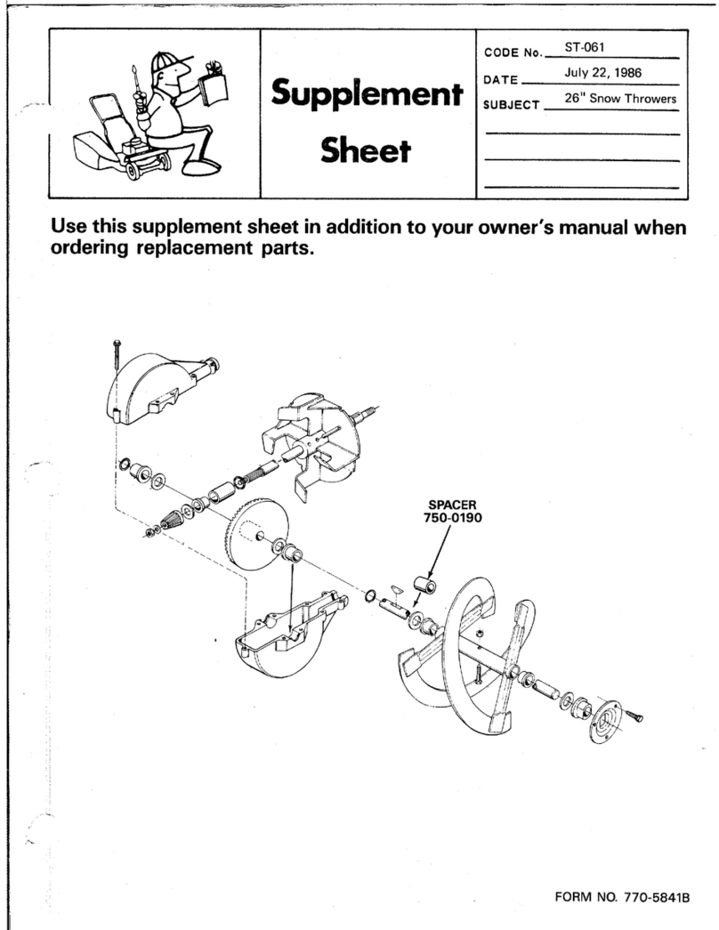 MTD ST-061 Supplemental sheet