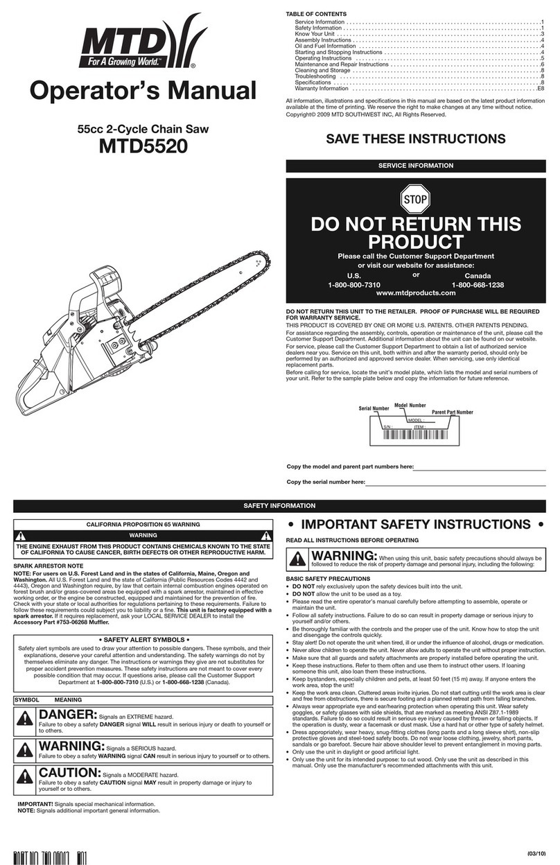 MTD MTD5520 User manual