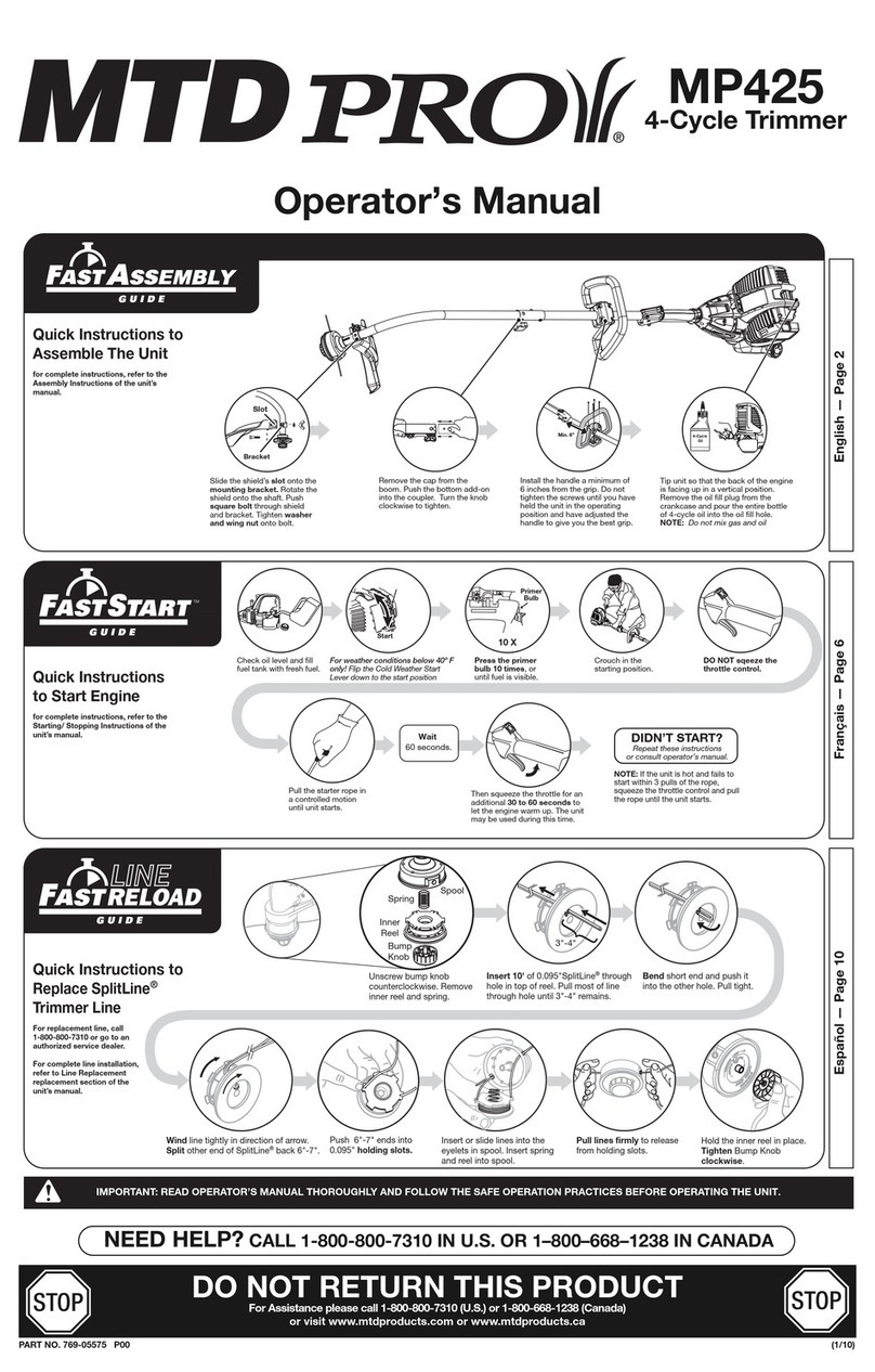 MTD MP425 User manual
