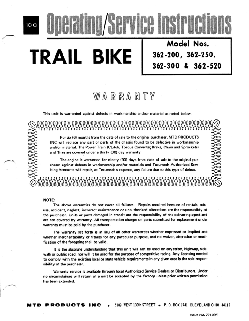 MTD 362-200 Operating/ User manual