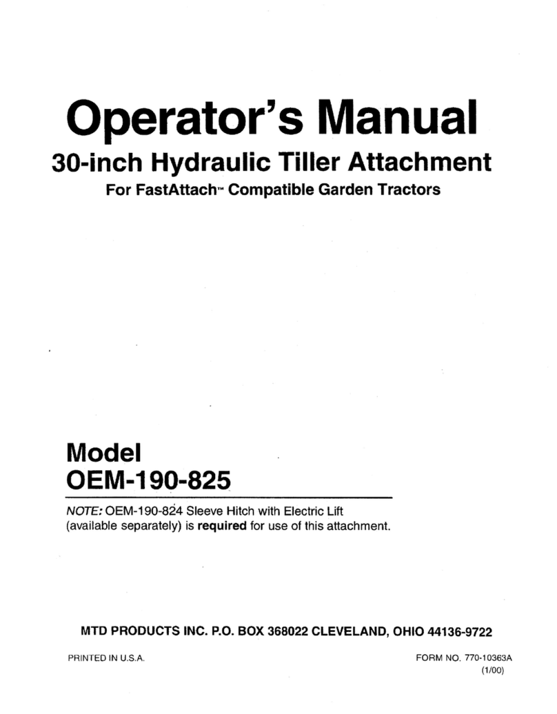 MTD OEM-190-825 Operator's manual