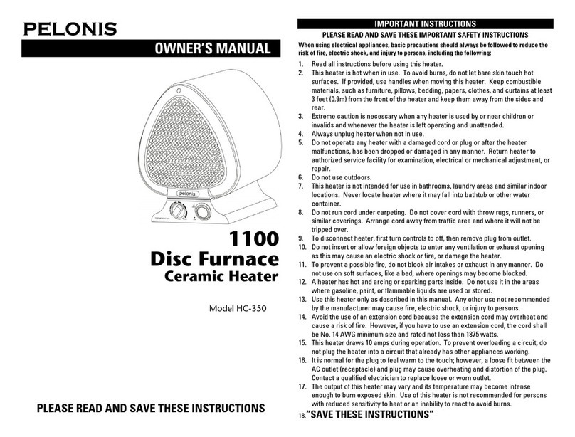 Pelonis HC-350 owner's manual