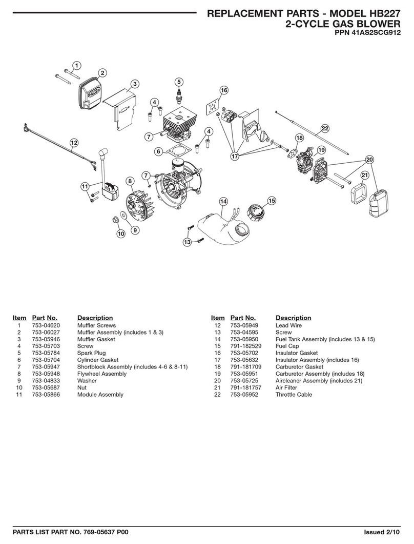 MTD HB227 Replacement parts