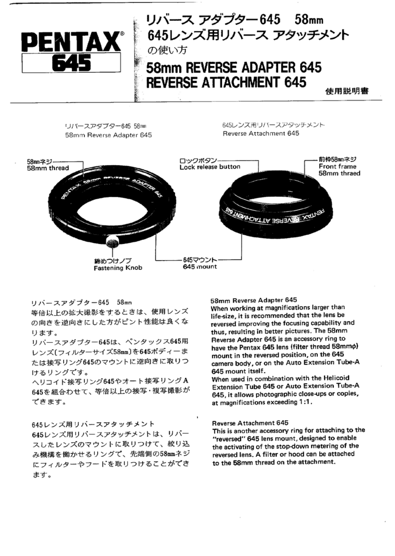 Pentax Bracket 645 operating manual