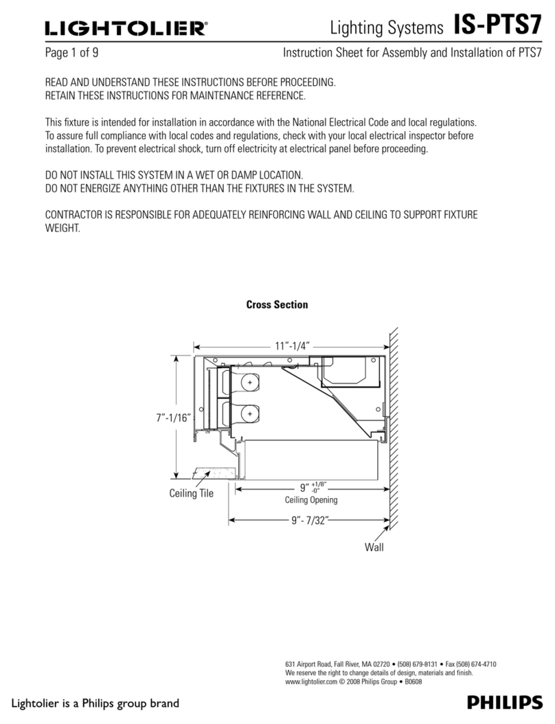 Philips Lightolier IS-PTS7 User manual Philips Lightolier IS-PTS7 User manual