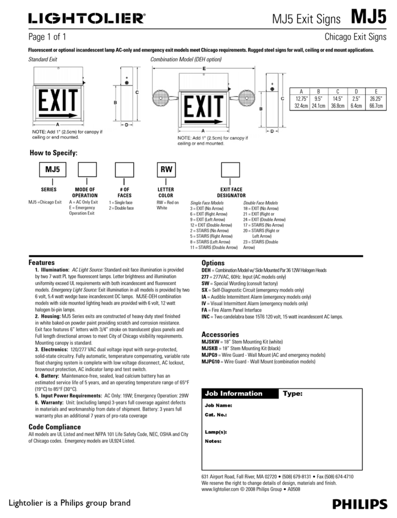 Philips Lightolier MJ5 User manual Philips Lightolier MJ5 User manual