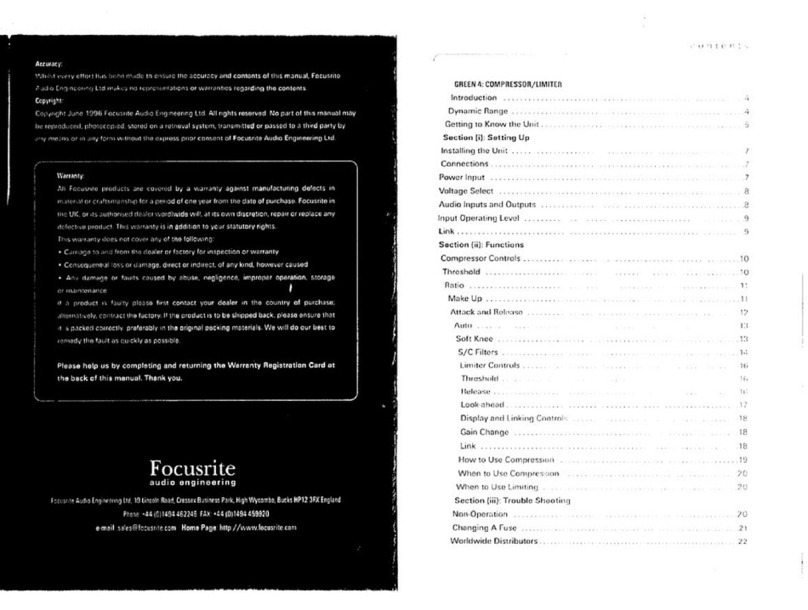 Focusrite Green 4 User manual