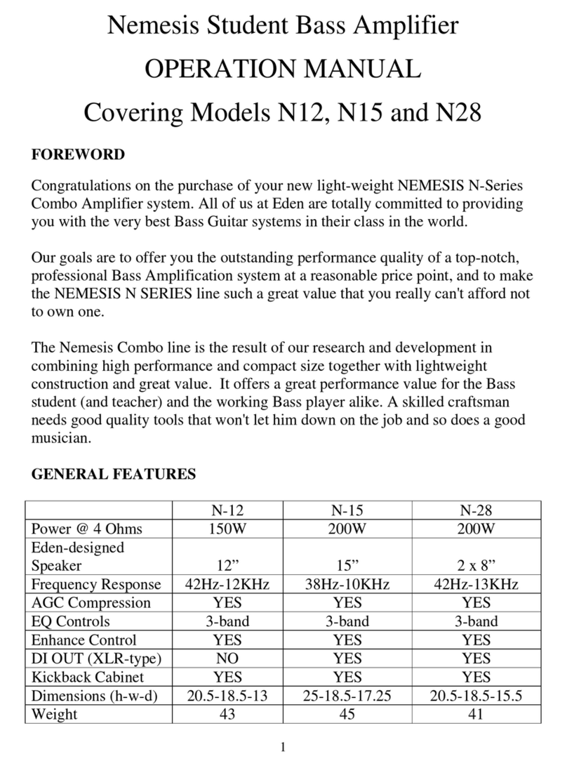 Eden Nemesis N12 Operation manual