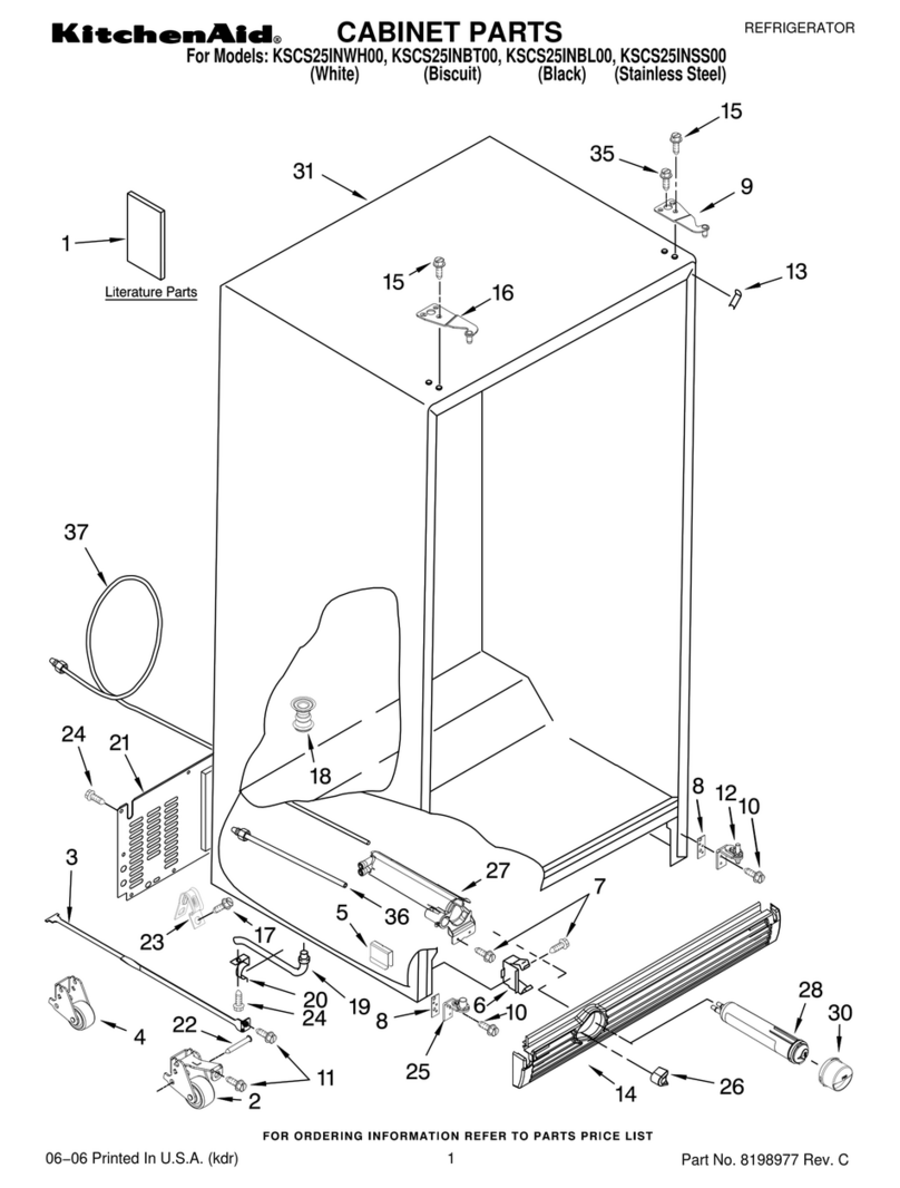 KitchenAid KSCS25INBL00 parts list