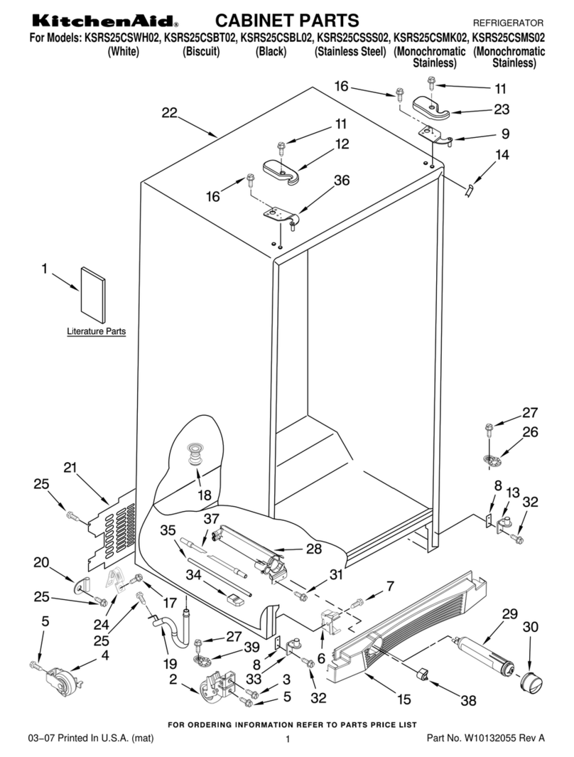 KitchenAid KSRS25CSBL02 parts list