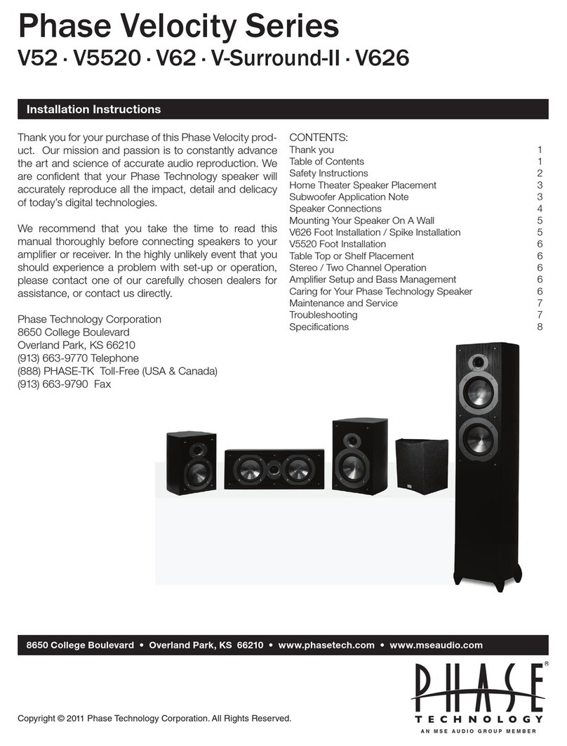 Phase Technologies V-SURROUND-II installation instructions