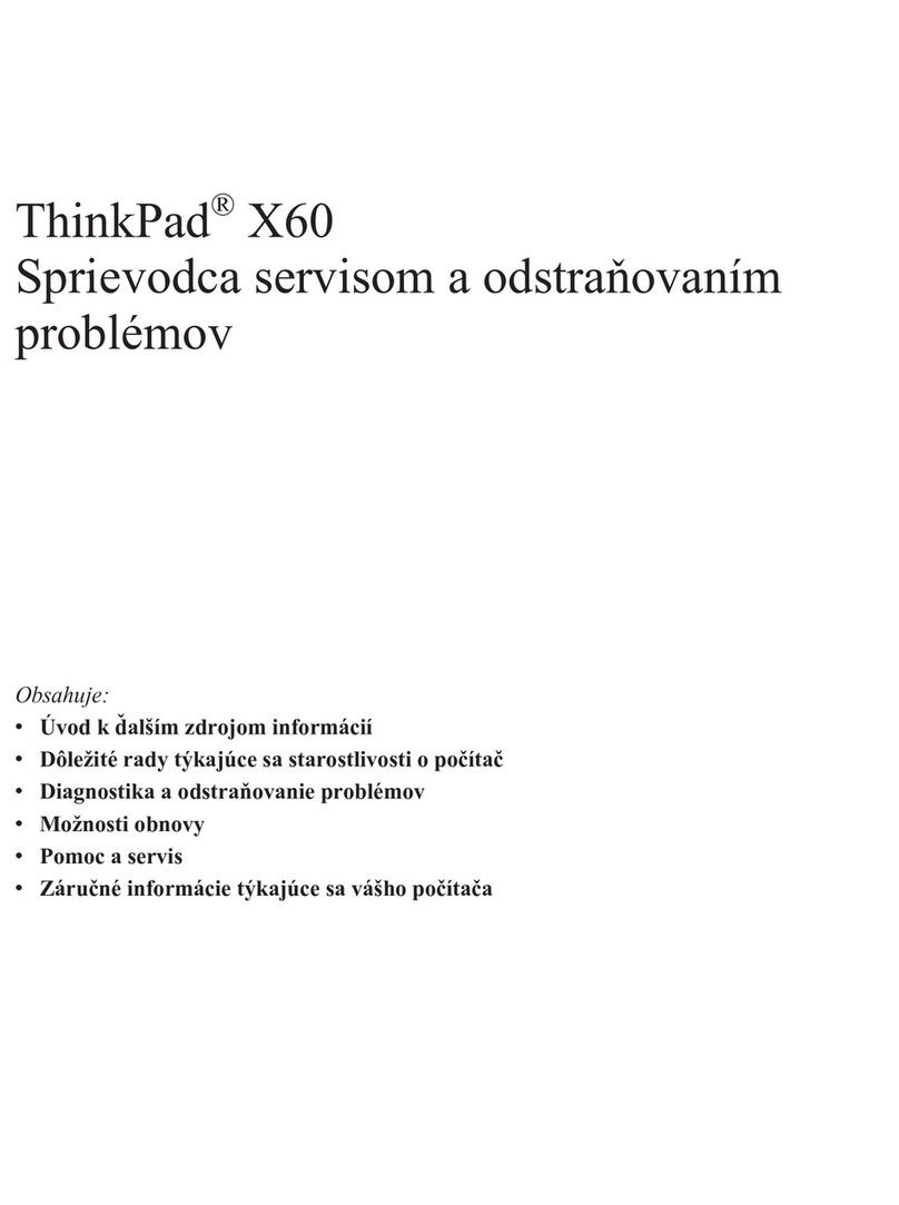 Lenovo THINKPAD X60S Sprievodca servisom a odstraňovaním problémov