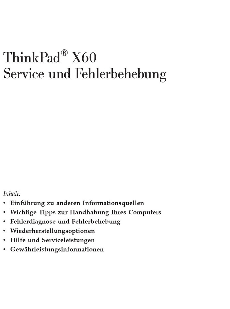 Lenovo THINKPAD X60S Service und fehlerbehebung
