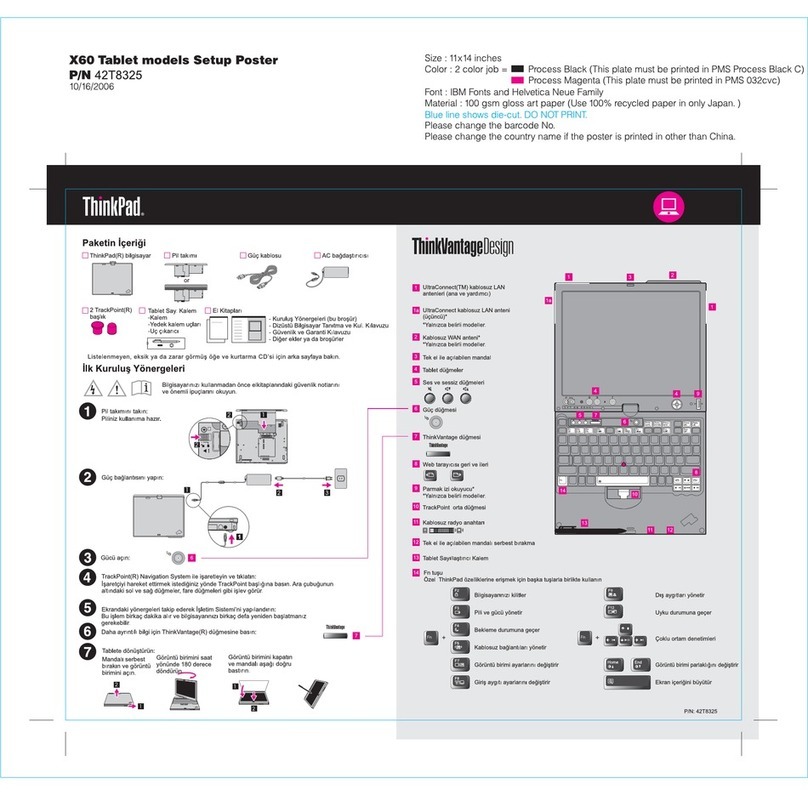 Lenovo ThinkPad X60 Tablet User manual