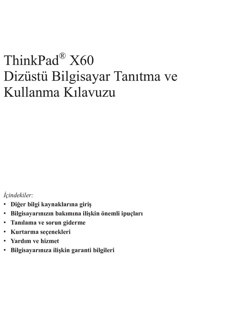 Lenovo THINKPAD X60S Dizüstü Bilgisayar Tanıtma ve Kullanma Kılavuzu