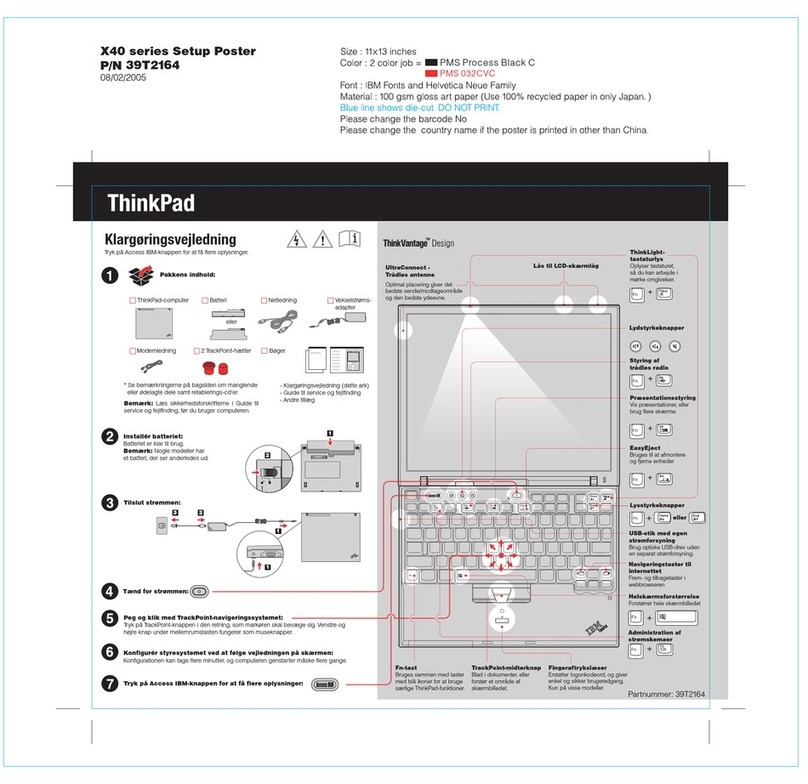 Lenovo THINKPAD X40 Setup guide