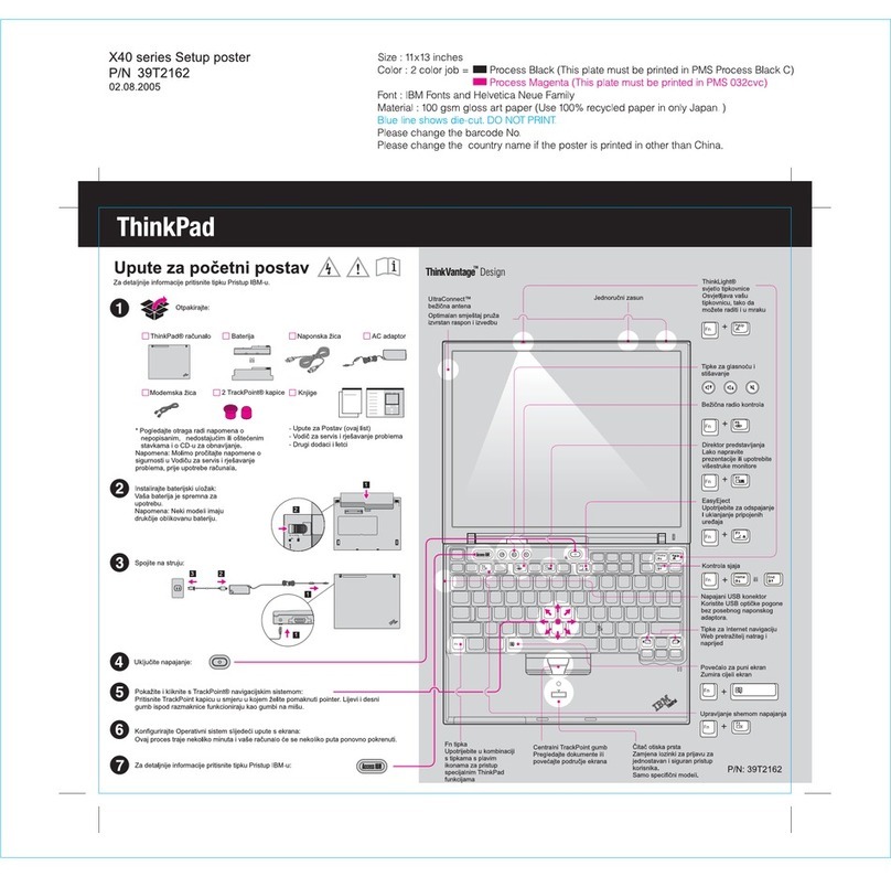 Lenovo THINKPAD X40 Setup guide